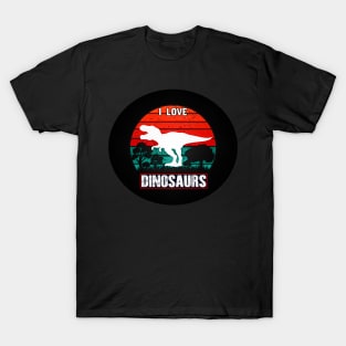 Black Panther Art - I Love Dinosaurs T-Shirt